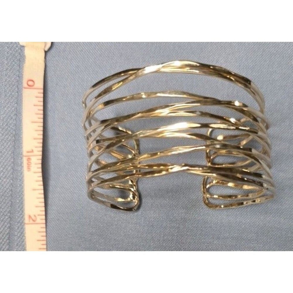 Silver-Tone Multi-Strand Open Cuff Bracelet